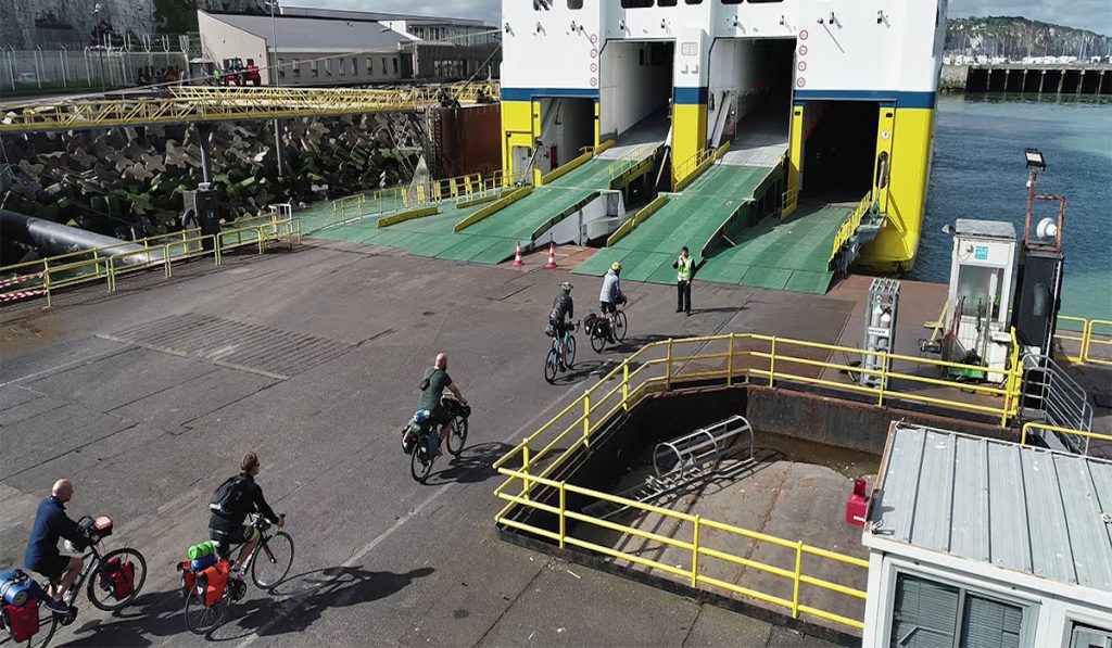 Cyclists boarding the Newhaven to Dieppe ferry - Cycling